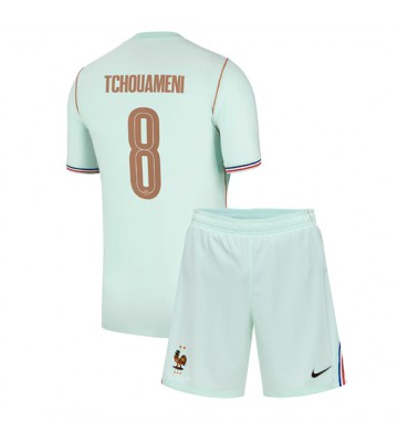 Frankrike Aurelien Tchouameni #8 Bortaställ Barn VM 2026 Kortärmad (+ Korta byxor)